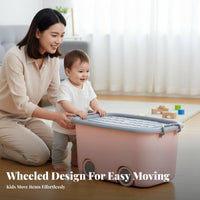 Rolling Toy container with casters children's Container Wheeled for Playroom, young children