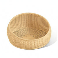 Rattan Cat Bed Handwoven Cat Bed Basket Woven Pet Basket Washable Stain-Resistant for Cats, Living Room