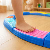 Multicolored Stepping Stones Kids Play Set, Balance Beam Toy, Connecting Obstacle Course for 3-6 Years, Home & Kindergarten Use