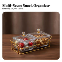 Luxury Design 6 Compartment Snack Tray Food Grade Material Divided Serving Dish Set Elegant Design for Parties, Home Gatherings, Living Room