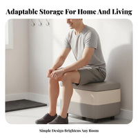 Multi-Functional Upholstered Storage Stool High Weight Capacity Ottoman Thickened Legs Footstool Solid Frame for Apartment Dwellers, Families, Homeowners, Entryway, Bedroom, Living Room
