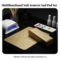 Comfortable Support Manicure Hand Rest Pillow Easy to Clean Glitter Hand Rest Set Waterproof for Manicurists, Beauty Professionals, Home