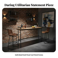 Warehouse Bar Table High Top Narrow Counter-Height Table Set Space-Saving Design Tall Dining Furniture for Apartment Dwellers, Balcony, Kitchen