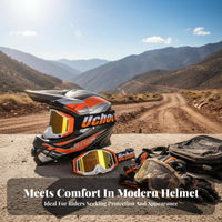 Full Face Motocross Helmet Reinforced Shell Full Face Removable Washable Liner Outdoor Headwear for Men, Adults, Downhill Biking