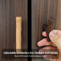 4 Pieces Rustic Branch Pull | Smooth Polished Finish, Pre-Embedded M4 Thread, Wooden Pull, for Drawers