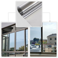 Window Film Privacy for Home Office, Blackout Window Film and Opaque Window Film for Bathroom, 152cm Width PET Material, Black Window Tint