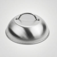 Barbecue Lid with Handle Stainless Steel Melting Dome with Handle Griddle Basting Cover Domed Dome Lid Brushed Metal
