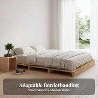 Slatted Woven Mat Frame Japanese and Design Bedroom Furniture Breathable Design Foundation Bed for Apartment DWood & Ecollers, Minimalists