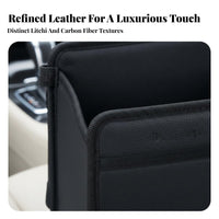 Multi-Pocket Design Between-Seat Car Organizer Large Capacity Leather Car Seat Organizer Easy Installation for Women, Family Travel
