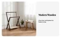 Space-Saving Foldable Clothes Rack Strong Load-Bearing Folding Clothes Rack Stable Triangular Structure Bamboo Valet Stand Chic Design for Apartment Dwellers, Homeowners, Students, Bedroom, Guest Room