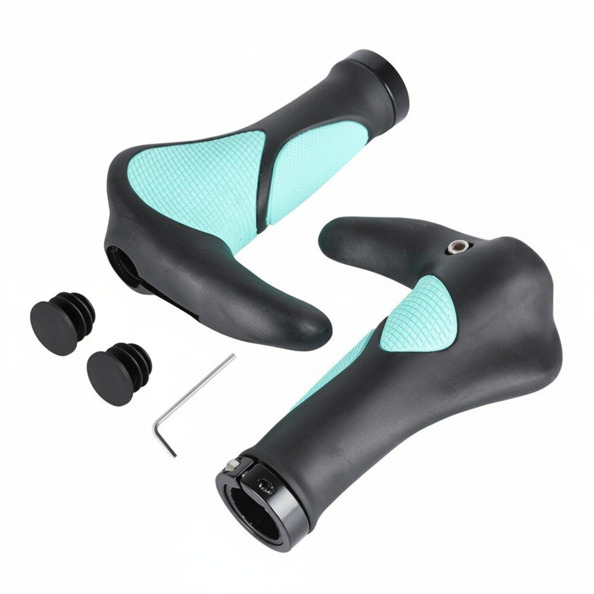 2 Pieces Cycle Bar End Grips Wear-Resistant Terrain Cycle Handlebar Extension Grips Shock Absorbing for Long-Distance Riders