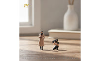 2 Pieces 1/64 Scale Figure Painted tiny people model Collectible Figures for Hobbyists, Tabletop Display