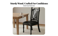 Retro Design Upholstered High-Back Chair Solid Wood Legs Upholstered High-Back Seat Easy Assembly Kitchen Seating Rivet Accenting for Homeowners, Families, Interior Designers, Dining Room, Home Office, Restaurant