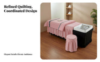 4 Pieces Shampoo Bed Cover Set Machine Washable Beauty Bed Skirt Cover Easy to Clean Hair Washing Station Linen for Head Wellness Centers, Spas