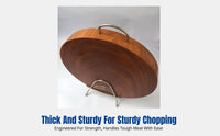Round Cutting Board Handmade Butcher Block Cutting Board Built-in Handles Kitchenware for Butchers