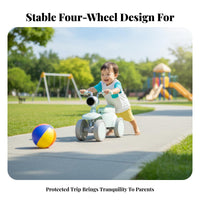 Develops Physical Skills 4-Wheel Stroller Bike Stable Design Toddler Push-Along Lightweight Frame Balance Coach Safety Steering Limit for Toddlers (1-3 years), Preschoolers, Outdoor, Indoor Play, Playground, Backyard