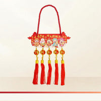 Hanging Ornament with Tassels Lightweight Decorative Plaque Handmade for Door