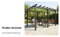 Anti Wood Pavilion Courtyard Canopy Waterproof Patio Pavilion for Villa Owners, Homeowners, Balcony, Rooftop, Backyard