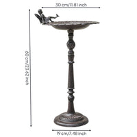 Pedestal Bird Feeder Outdoor Cast Avian Feeder Decorative Garden Ornament for Gardeners, Backyard, Patio, Courtyard