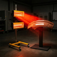 Short Wave Infrared Paint Heater Lamp 2100W Curing Lamp with Wheeled Stand Movable High-Efficiency for Auto Body Technicians
