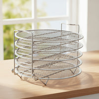 Stainless Steel Five-Tier Rack Wire-Mesh Stackable Dehydrator Rack Round Appliance Compact for Home Cooks, Dehydrating, Steamer, Kitchen