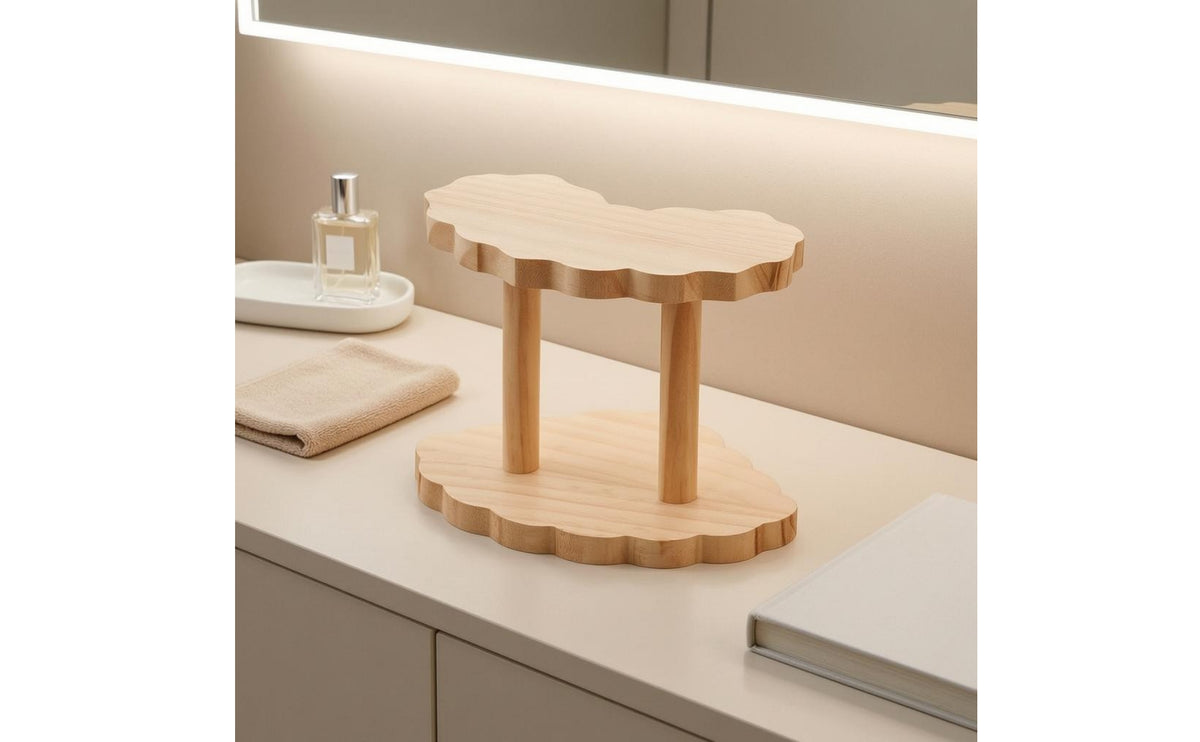 Wooden Storage Stand Space Saving Wooden Countertop Display Stand