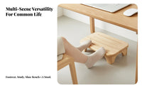 Multi-Functional Slatted Platform Stool Long-Lasting Footrest Strong Load-Bearing Household Furnishing Minimalist Design for Adults, Children, Office Workers, Living Room, Bedroom, Entryway, Bathroom