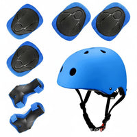 7 Pieces Adjustable Straps Kids Helmet and Pads Set Shock Absorbing Young Skateboard Protection Kit Breathable Design Inline Skating Knee Elbow Wrist Guards Long-Lasting Hard Shell for Beginners, Toddlers, Roller Skating, Skateboarding, Cycling