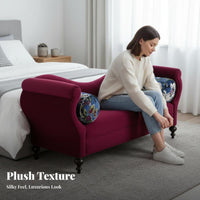 plush fabric Upholstery Armless Settee Light Luxury Design Asymmetrical spine Settee Nordic aesthetic Chaise Lounge sturdy wood Wood Frame for Apartment Dwellers, Homeowners, Interior Designers