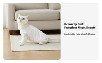 Four-Legged Coverage Cat Recovery Suit E-Collar Substitute Cat Neuter Single Sie Breathable for Weaning, Indoors, Home