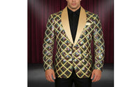 Men's Sequin Jacket Focal Point Sequin Jacket Fit Glittering Tuxedo Jacket for Entertainers, Dancers, Weddings