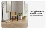 Nordic Design Woven Rope Stool Backless Woven Seat Stool Multi-Purpose Design Household Furniture Vintage Aesthetic for Adults, Homeowners, Entryway, Living Room, Bedroom, Balcony