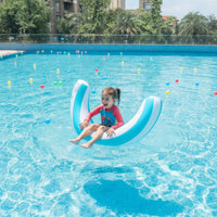 Inflatable Kickboard with Handles Lightweight Swimming Buoyant Aid Board U-Shaped Pool Buoyant Aid Foldable Swim Training Aid