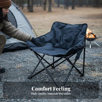 Keeps You Warm Padded Moon Chair Foldable Moon bowl Chair Ergonomic Shape Folding Seat Includes Carry Bag for Campers, Families, Anglers, Camping, Outdoors, outdoor meals, rearyard