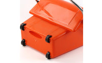Wheeled Dustpan with Lid Construction Long Handle Windproof Dustpan Non-Slip Grip Garbage Collector for Janitors, Lobby