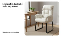 Reclining Function Cushisingled Sled Base Armchair Ergonomic Design Desk Chair Padded Seat Cushion Office Furniture Sturdy Frame for Distant Workers, Students, Clients, Study Room, Bedroom