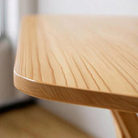 Natural Wood Finish Wooden Folding Table Space-Saving Folding Dining Table Foldable Furniture Collapsible for Renters, Students, Apartments