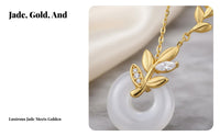Jade Look Necklace Wheat Ear Peace Buckle Meaningful Charm for Birthdays