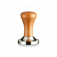 Polished Wooden Coffee Tamper Layered Metal Edge Detachable Coffee Tamper