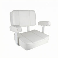 Captains Chair with Armrests Waterproof Marine Armchair Sun-Resistant Yacht Seat