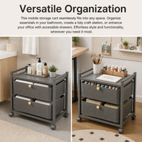 Metal Garage Storage Unit, 46cm Freestanding Garage Shelving with Drawer, White Metal Tool Trolley on Wheels for Workshop