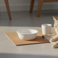 Ceramic Cat Bowl Easy to Clean Flat Bottom Cat Bowl Hygienic Shallow Pet Food Dish for Kittens, Small Dogs