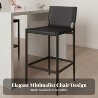 utilitarian aesthetic Counter Stool with Backrest Minimalist Design Seating Furniture Built-in Footrest Home Furnishing Padded Seat for Homeowners, Bar Owners, Adults, Kitchen Island, Restaurant, Bistro, Reception Area