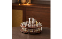 Round Tabletop Decanter Set with Rack
