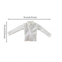 1/8 BJD Doll Shirt Tailored Button-up Doll Shirt Long Sleeves Toy Clothing