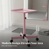 Height-Adjustable Rolling Tray Rotating Casters Rolling Instrument Tray Stand Sturdy Construction Salon Trolley for Beauticians, Barbershop