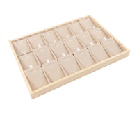 Wooden Wood Jewelry Tray Beige Cloth-linedLined Tray Shallow Home Storage Flat Profile
