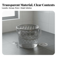 Transparent Storage Pail with Handle Large Capacity Lidded Utility Bucket Multi-Versatile Round Pail with Handle for Students, Dormitory, Washroom
