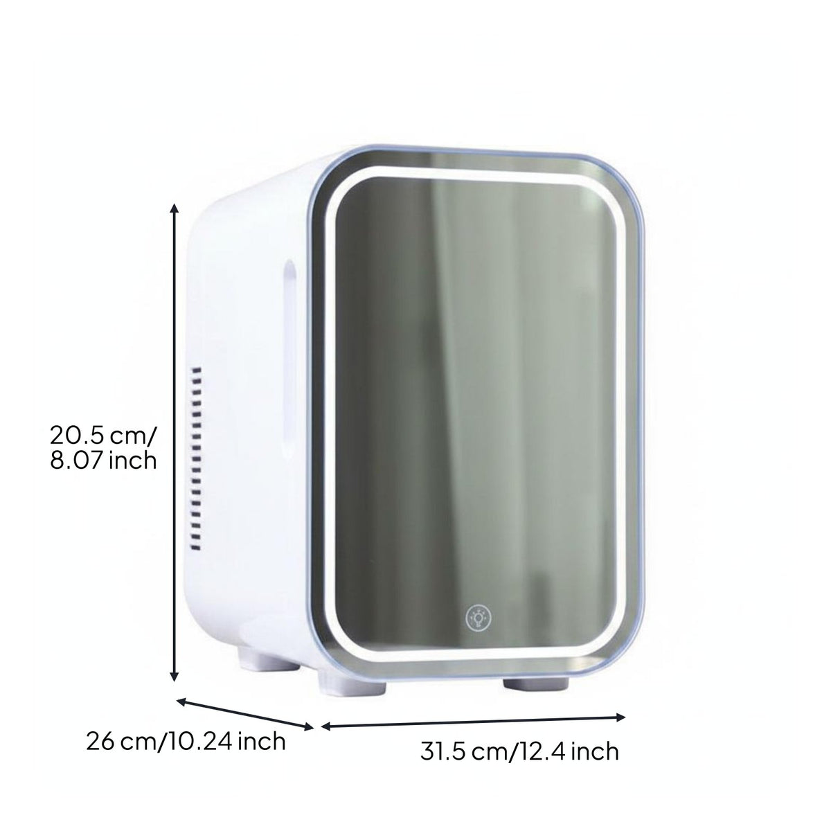 Hot and Cold Mode Cosmetic Refrigerator Removable Shelf Beauty Care Fridge Dual Power Mirror Door Mini Fridge Compact Size for Women, Car, Dressing Table, Bedroom, Office