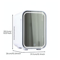 Hot and Cold Mode Cosmetic Refrigerator Removable Shelf Beauty Care Fridge Dual Power Mirror Door Mini Fridge Compact Size for Women, Car, Dressing Table, Bedroom, Office